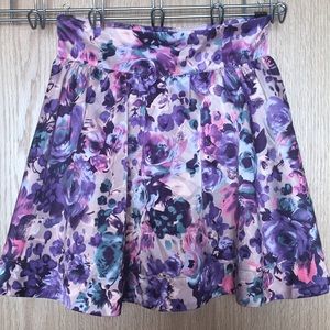 Floral High-Waisted Silk Skirt (EUR 6)
